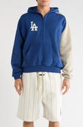Fear of God Essentials x MLB LA Dodgers Cotton Blend Fleece Half Zip Hoodie
