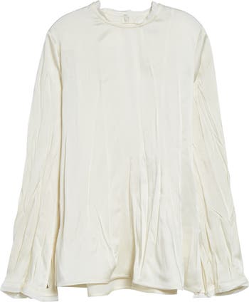 Jil Sander Long Sleeve Reversed Satin Top | Nordstrom