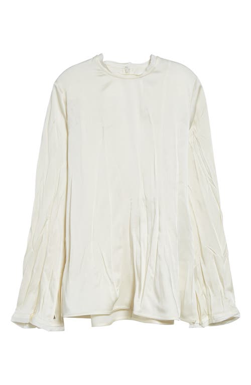 Jil Sander Long Sleeve Reversed Satin Top In Neutral