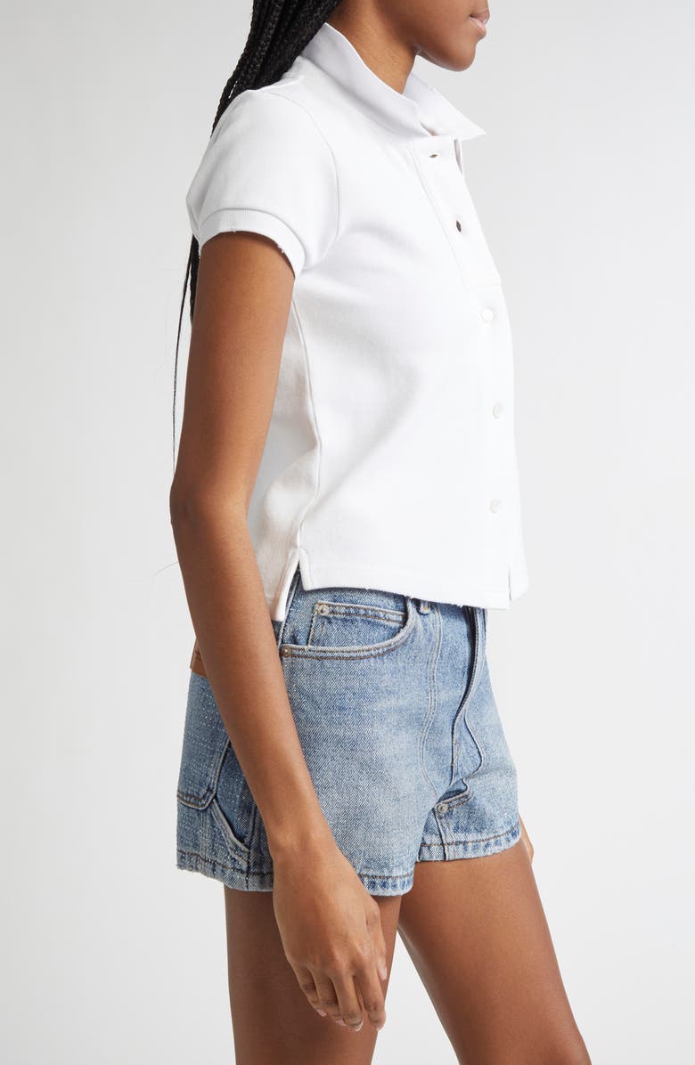 Alexander Wang Deconstructed Shrunken Piqué Polo Cardigan, Alternate, color, 