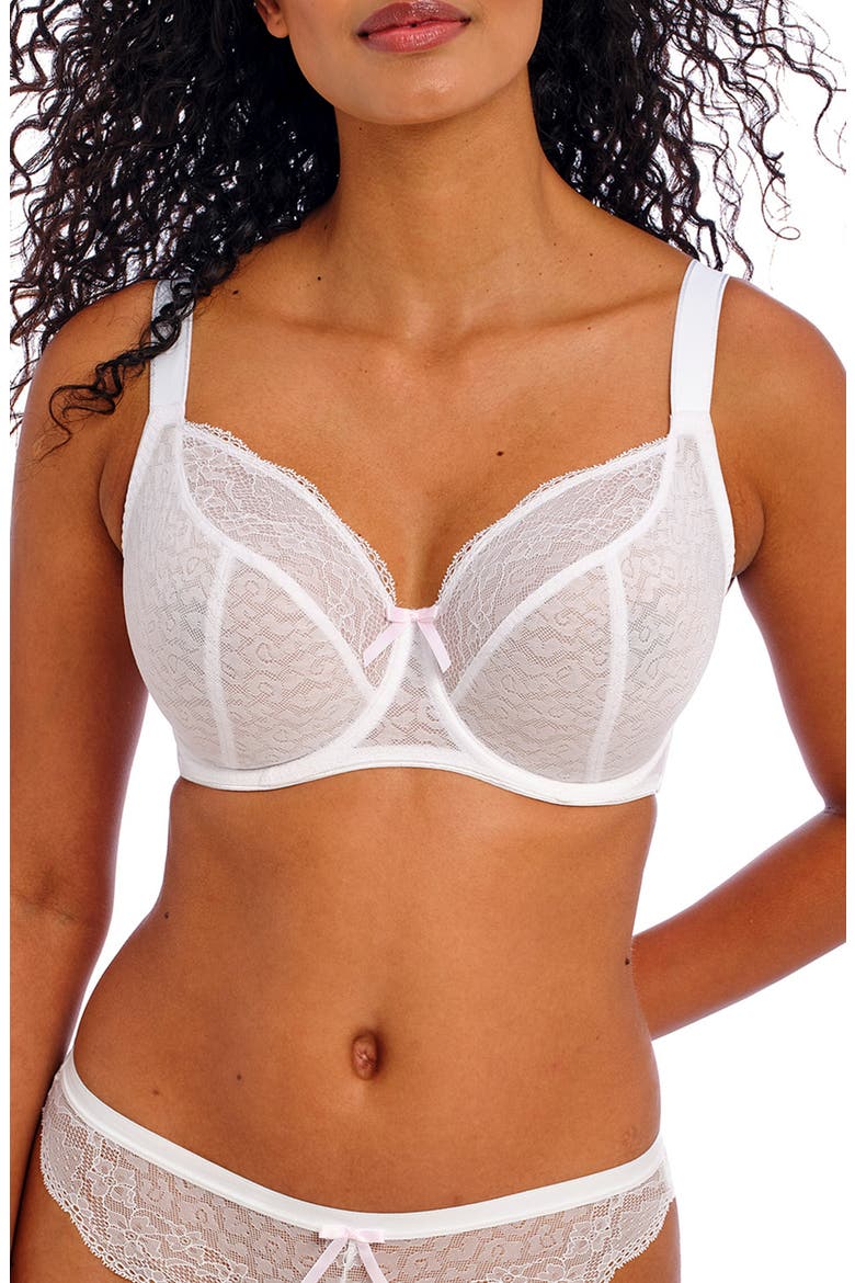 Fancies Underwire Balconette Bra, Main, color, WHITE
