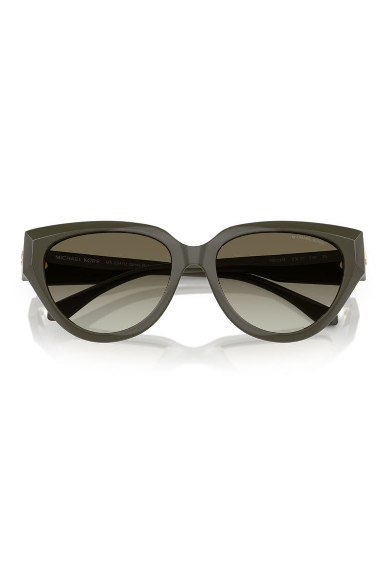 55mm Gradient Cat Eye Sunglasses, Alternate, color, OLIVE / GREEN