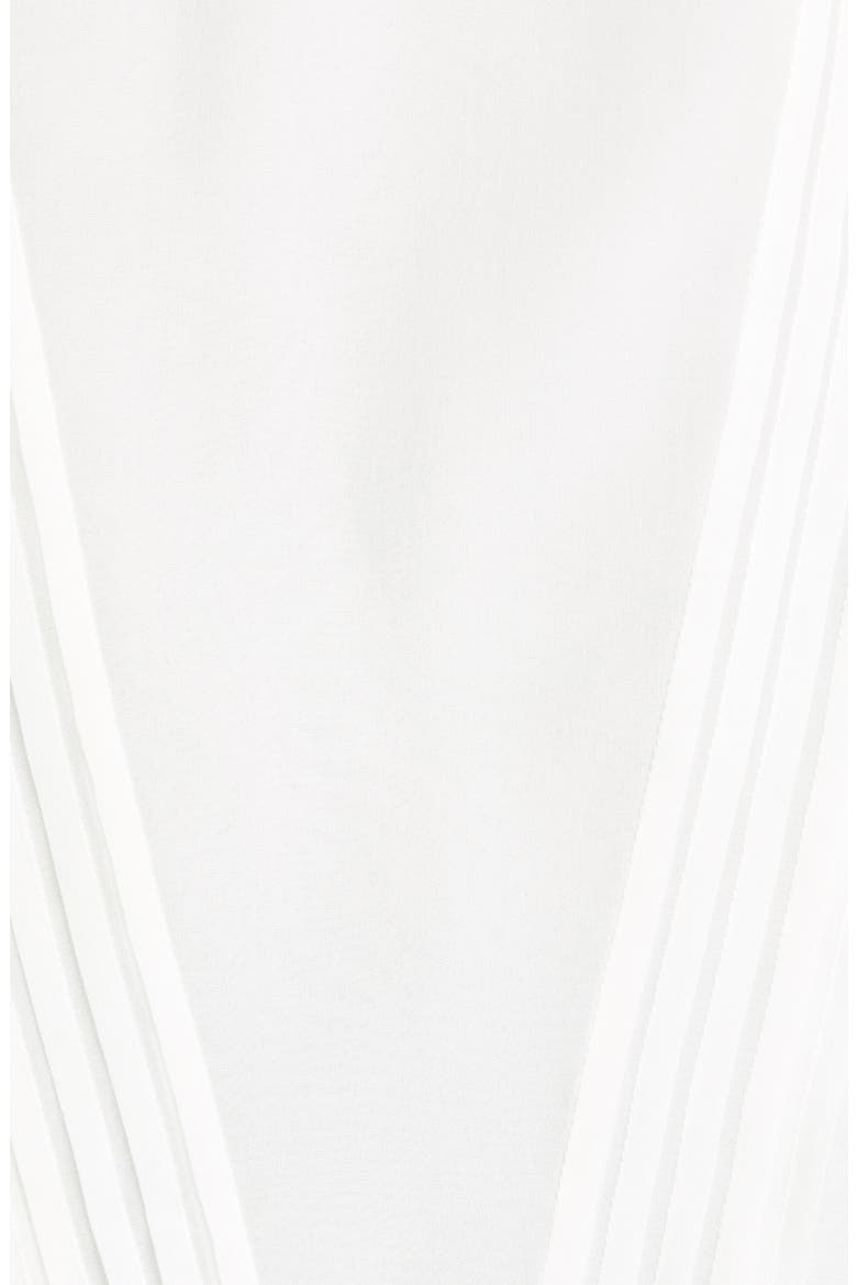 Hana Embroidered Ruffle Sleeve Silk Top, Alternate, color, SNOW