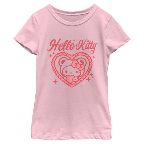 Girl's Hello Kitty Cute Hello Kitty Heart  Graphic T-Shirt