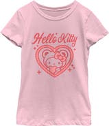 Hello Kitty Girl's Hello Kitty Cute Hello Kitty Heart  Graphic T-Shirt