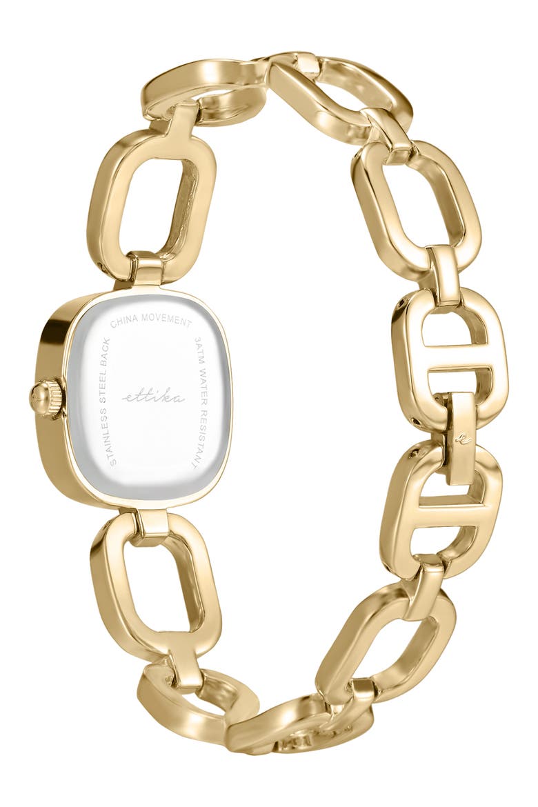 Square Link Bracelet Watch, Alternate, color, VANILLA AND GOLD