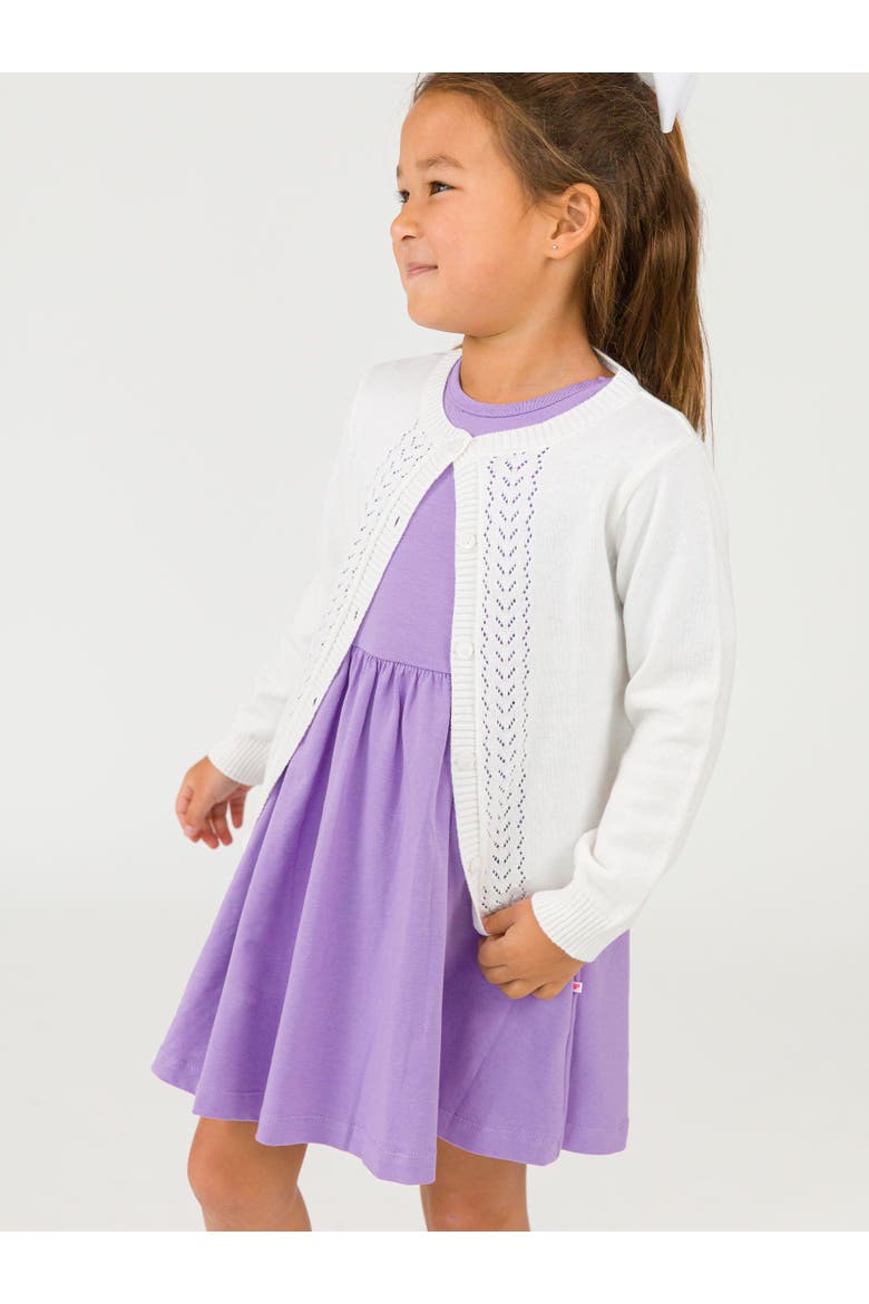 Knit Short Sleeve Twirl Dress, Alternate, color, Wisteria Purple