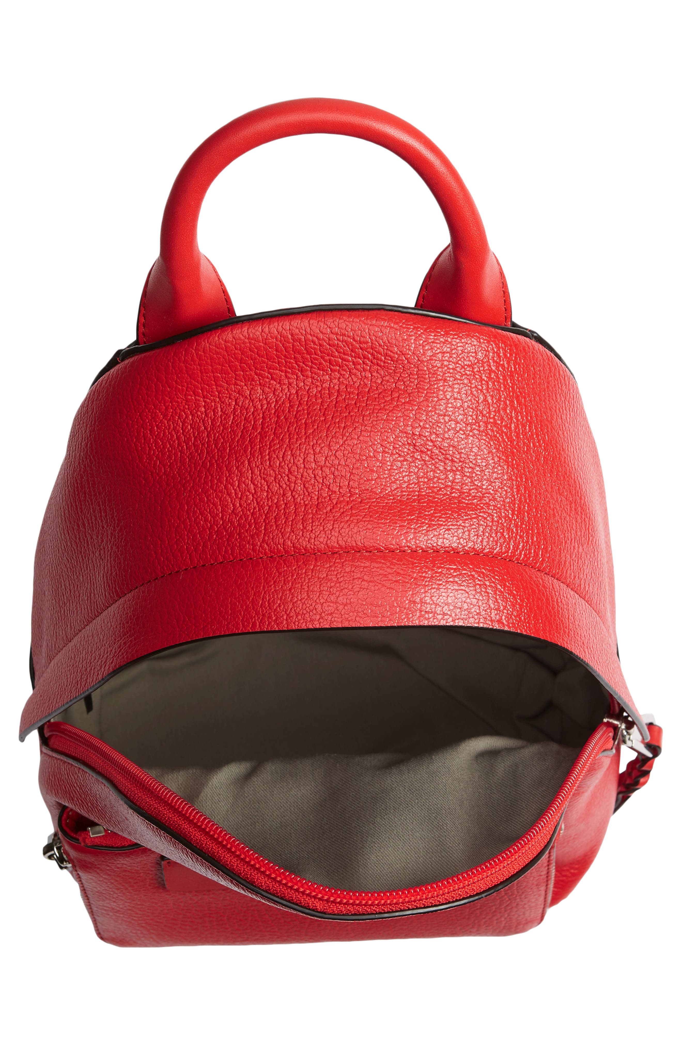 Mini Emma Convertible Leather Backpack, Alternate, color, TOMATO