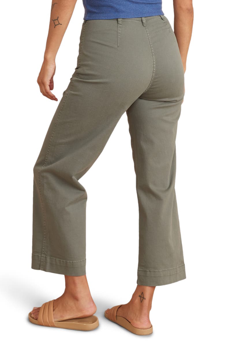 Marine Layer Bridget Cotton Blend Ankle Pants, Alternate, color, Olive