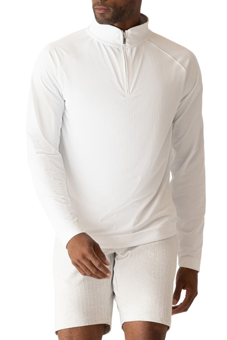 Links Jacquard Quarter Zip Pullover, Main, color, WHITE