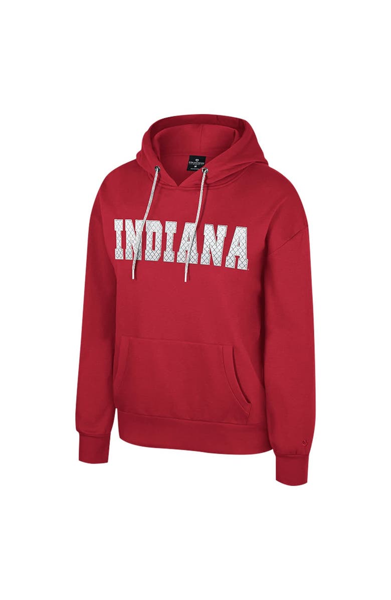 COLOSSEUM Women's Colosseum Crimson Indiana Hoosiers Reflection Rhinestone Drawcord Pullover Hoodie, Alternate, color, Crimson