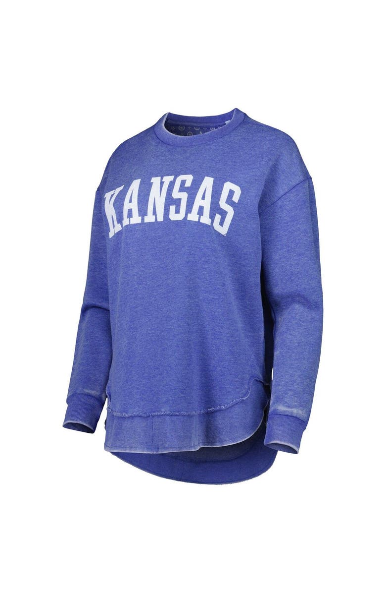 PRESSBOX Women's Pressbox Royal Kansas Jayhawks Vintage Wash Pullover Sweatshirt, Alternate, color, Royal