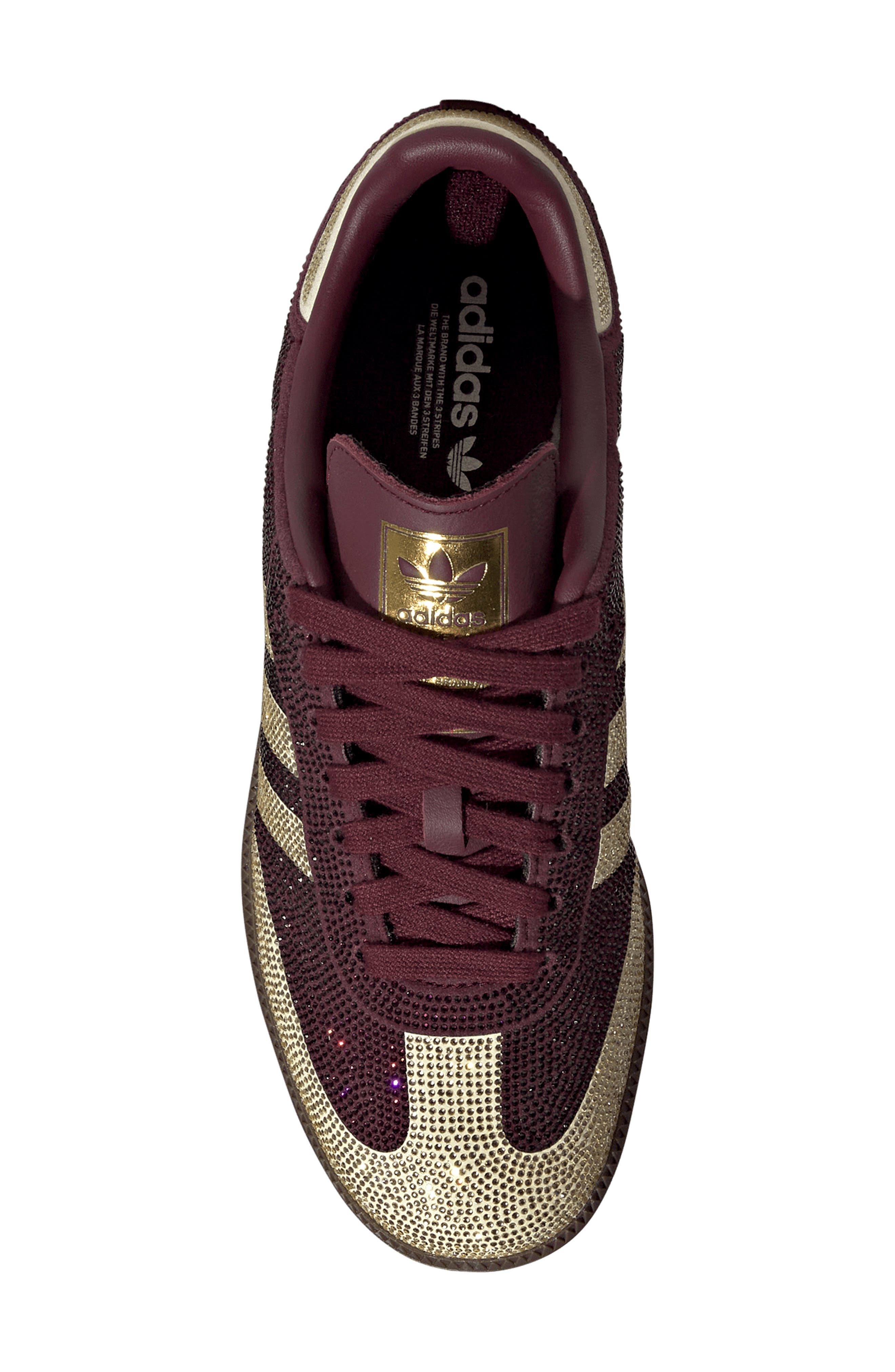 Samba OG Crystal Embellished Sneaker, Alternate, color, MAROON/ WARM VANILLA/ GUM5