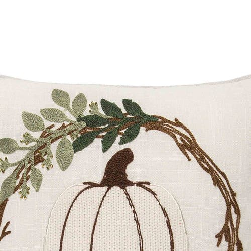 C & F Home C&f Home White Pumpkin Wreath Pillow In Multi