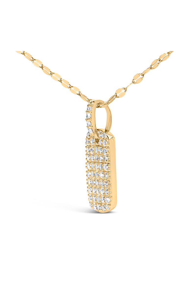 Haus of Brilliance 18K Yellow Gold PlatedSilver 1/3 Cttw Diamond Studded Dog Tag Pendant Necklace, Alternate, color, Yellow