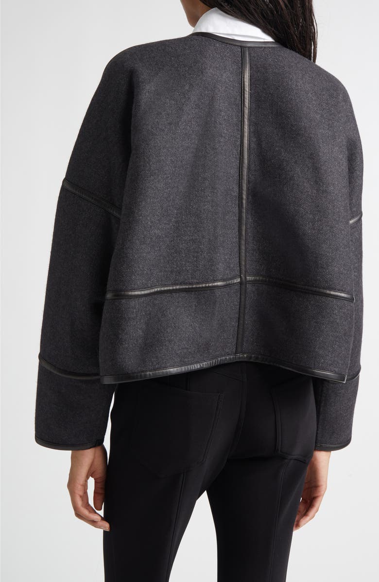 Proenza Schouler Ticiana Wool Blend Twill Jacket, Alternate, color, Charcoal Melange