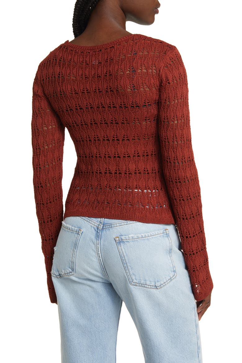 Pointelle Cardigan, Alternate, color, ORANGE