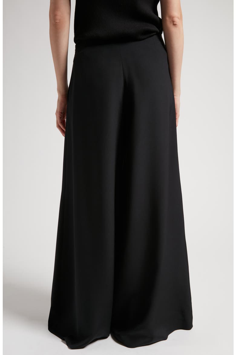 Dela Wool Twill Wide Leg Pants, Alternate, color, BLACK