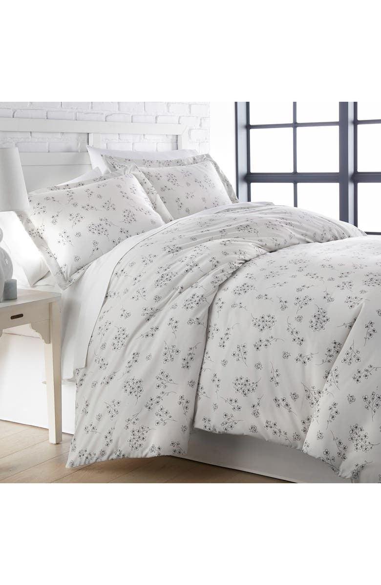 SOUTHSHORE FINE LINENS Sweet Florals Comforter Set, Main, color, Sweet Florals Grey