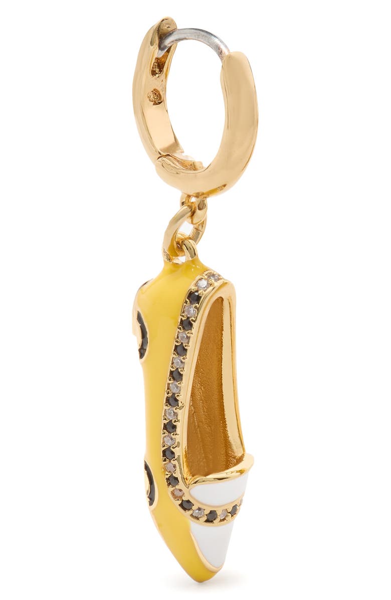 Kate Spade New York mini gogo taxi flat huggie drop earrings, Alternate, color, 