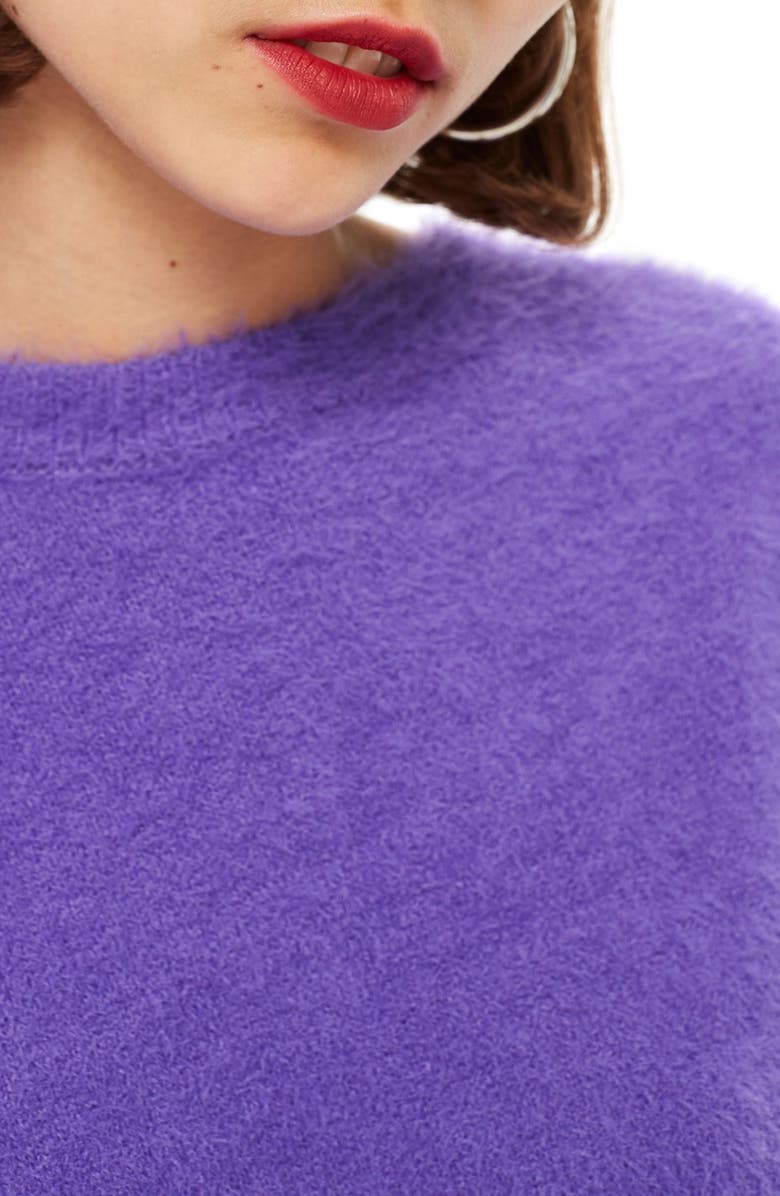 Topshop Fluffy Crop Sweater, Alternate, color, 