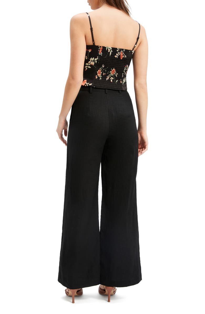 Bardot Sansa Floral Satin Crop Camisole, Alternate, color, Black Floral