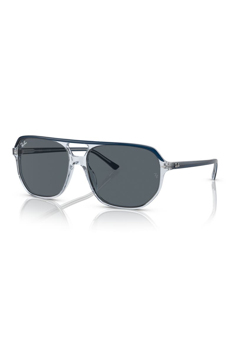 Bill One 57mm Sunglasses, Alternate, color, BLU ON TRANSPARENT BLU / BLUE