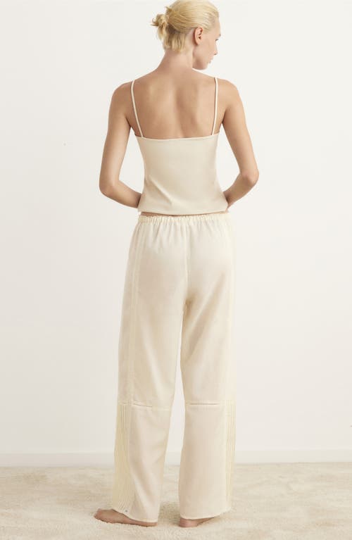 Mango Lace Trim Cotton Blend Pajamas In Neutral
