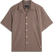 Ted Baker Merrick Geo Print Cotton Camp Shirt