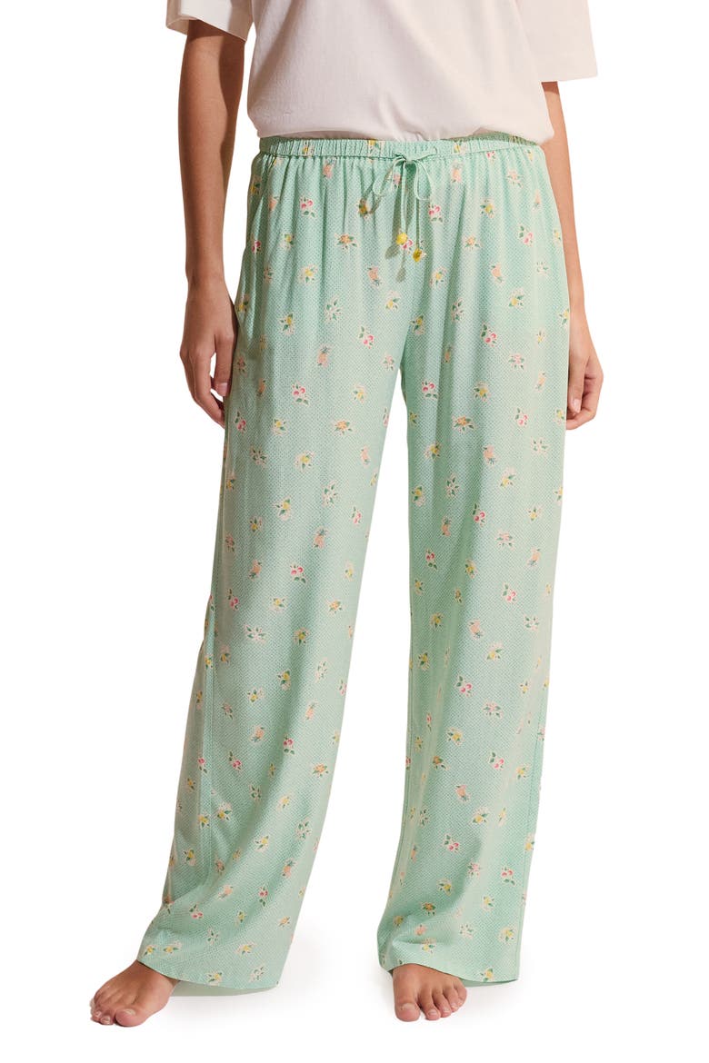 Baya Fruit Print Sleep Pants, Main, color, NILE GREEN