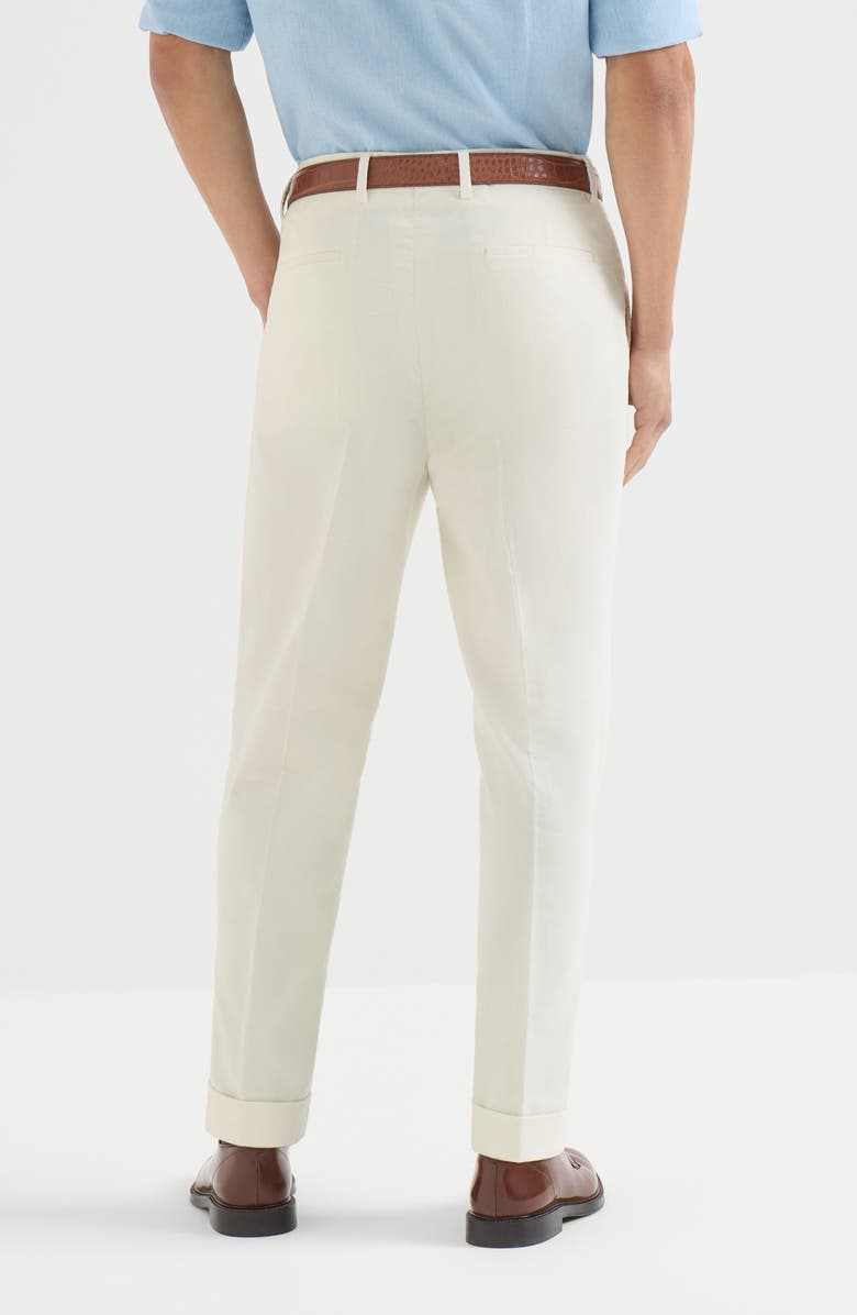 Brunello Cucinelli Sea Island cotton narrow wale corduroy trousers with pleat, Alternate, color, Panama
