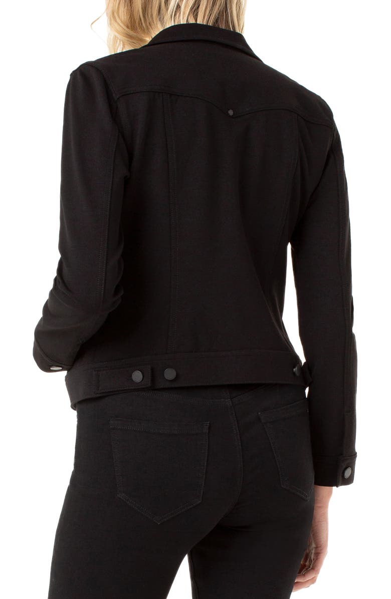 Liverpool Detachable Faux Fur Collar Denim Jacket, Alternate, color, 