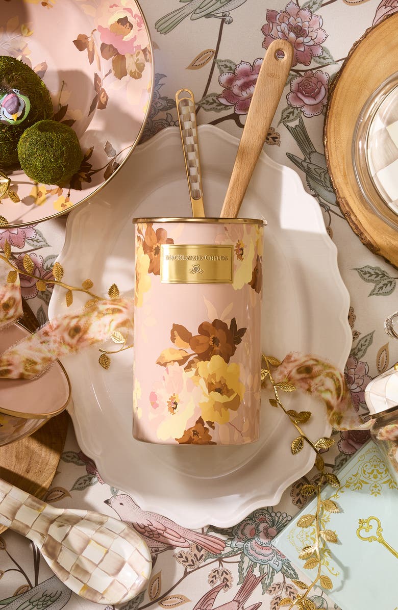MACKENZIE CHILDS Wild Rose Mauve Utensil Holder, Alternate, color, Mauve