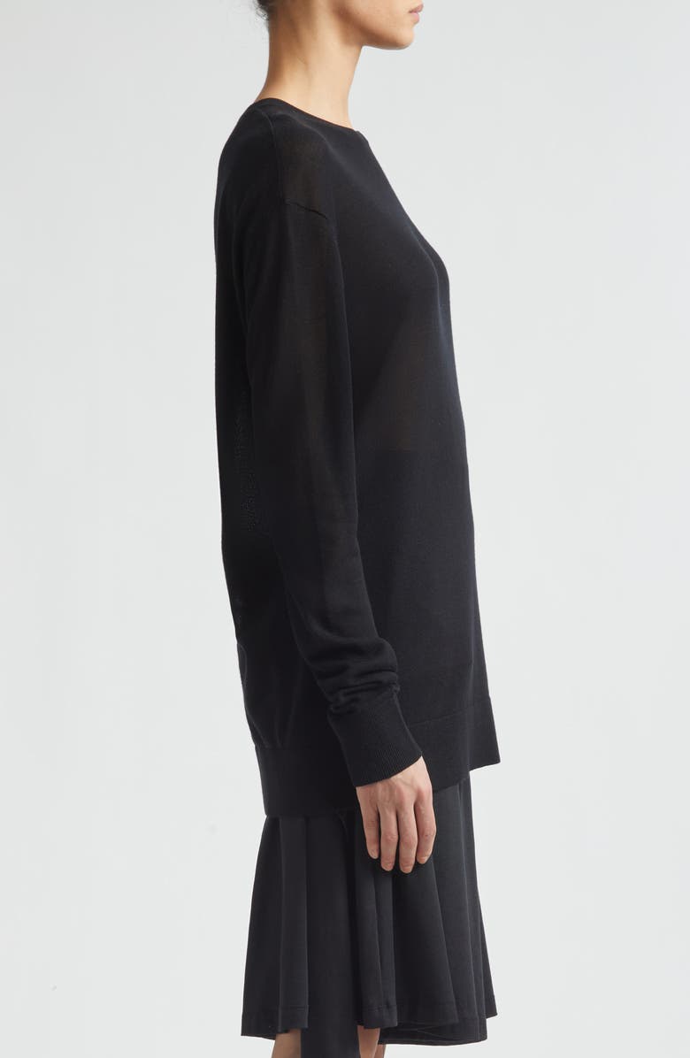TOTEME Long Sleeve Knit T-Shirt, Alternate, color, Black
