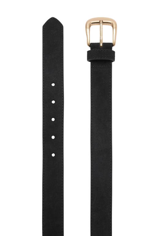 Mango Suede Belt In Black
