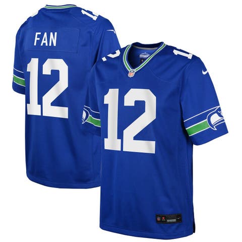 Youth Nike 12s Royal Seattle Seahawks Throwback Player Game Jersey