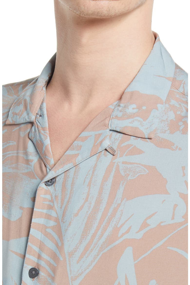 Lanai Floral Relaxed Fit Short Sleeve Button-Up Camp Shirt, Alternate, color, PINK