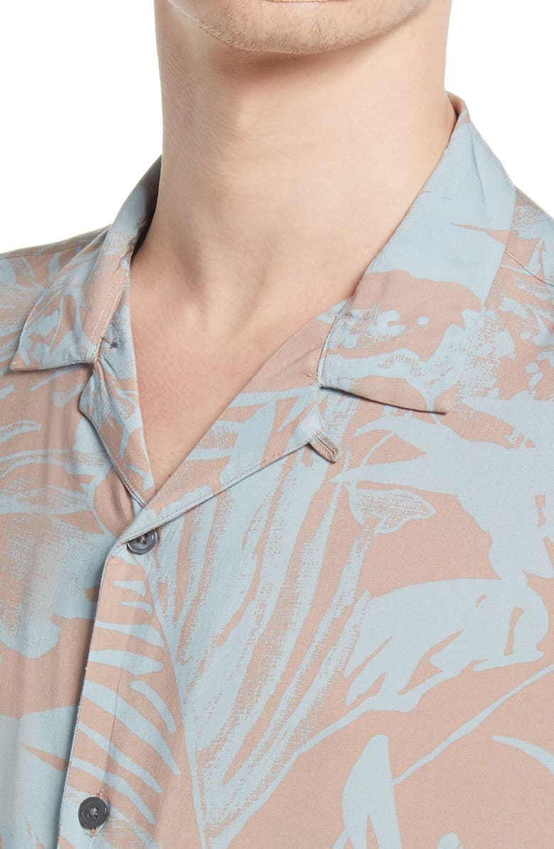 AllSaints Lanai Floral Relaxed Fit Short Sleeve Button-Up Camp Shirt, Alternate, color, 