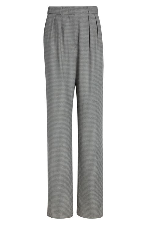 Pleated Virgin Wool Blend Trousers