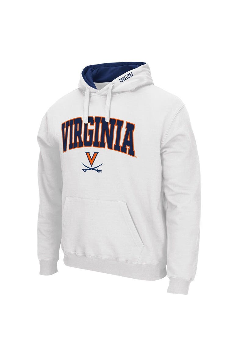 Men's Colosseum White Virginia Cavaliers Arch & Logo 3.0 Pullover Hoodie, Alternate, color, White