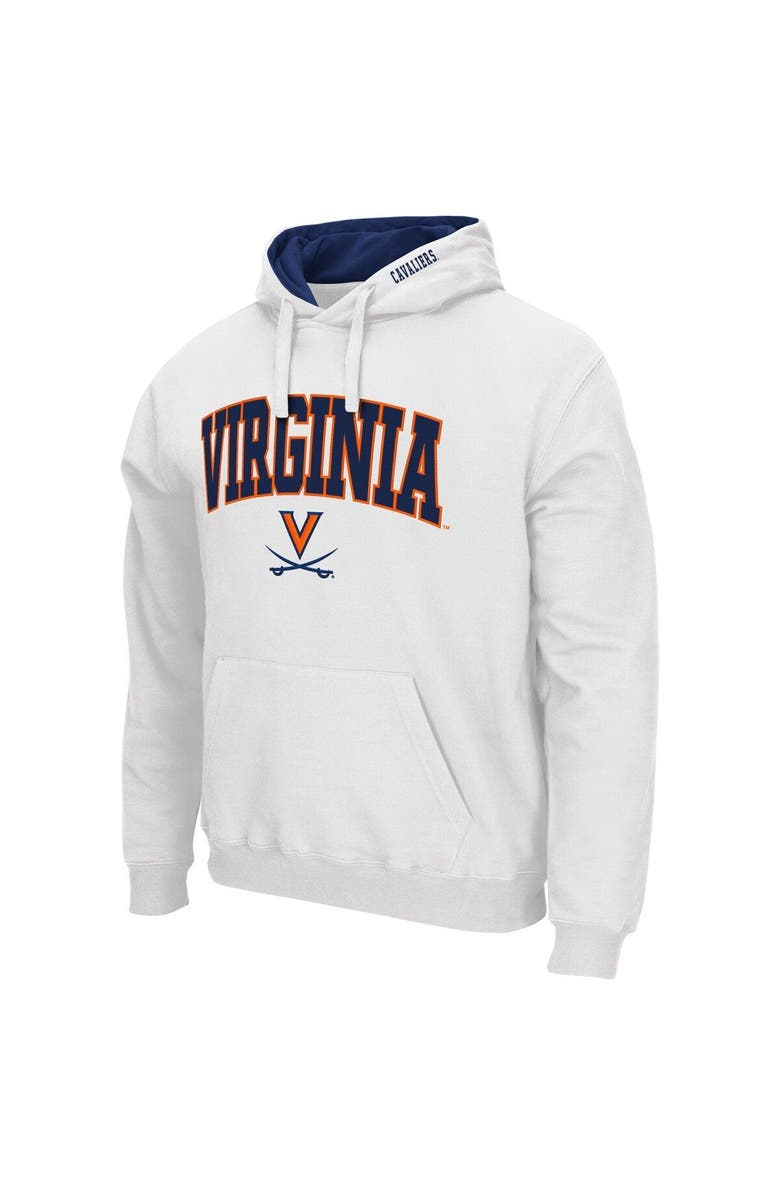 COLOSSEUM Men's Colosseum White Virginia Cavaliers Arch & Logo 3.0 Pullover Hoodie, Alternate, color, White