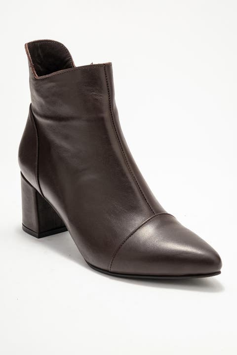 Gael Leather Block Heel Boot