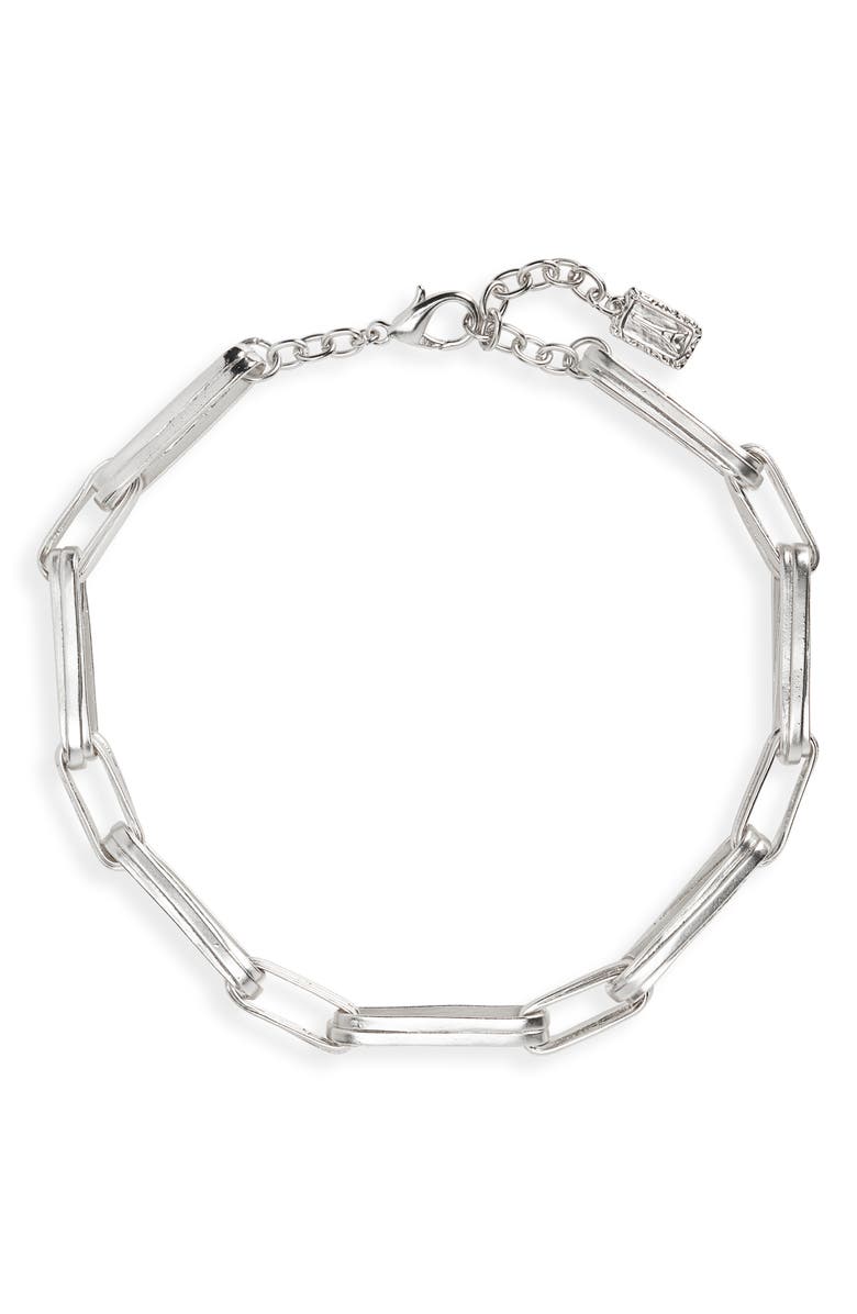 Karine Sultan Rectangular Link Necklace, Main, color, 