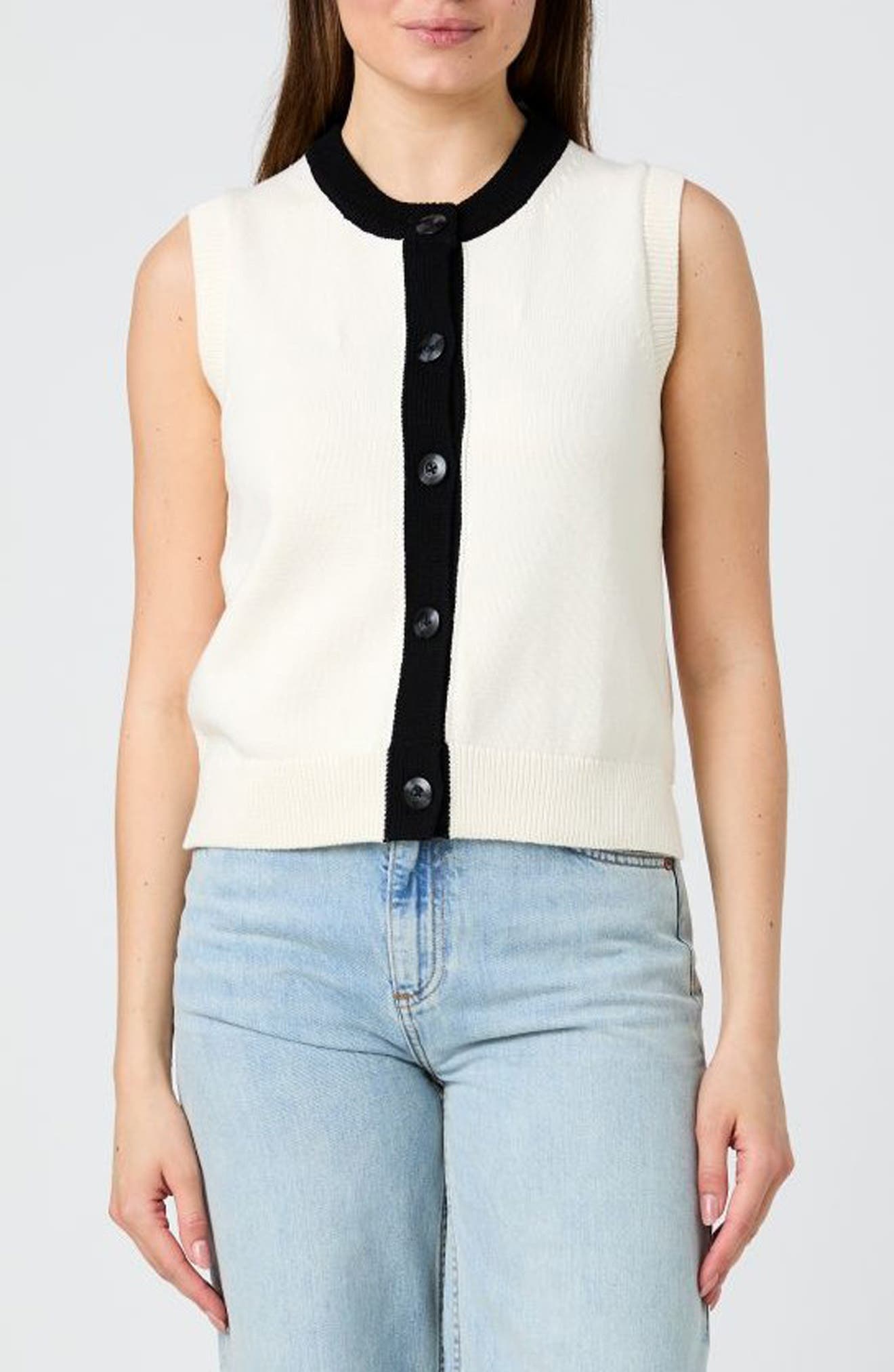 Mozart Sleeveless Cotton Sweater Vest