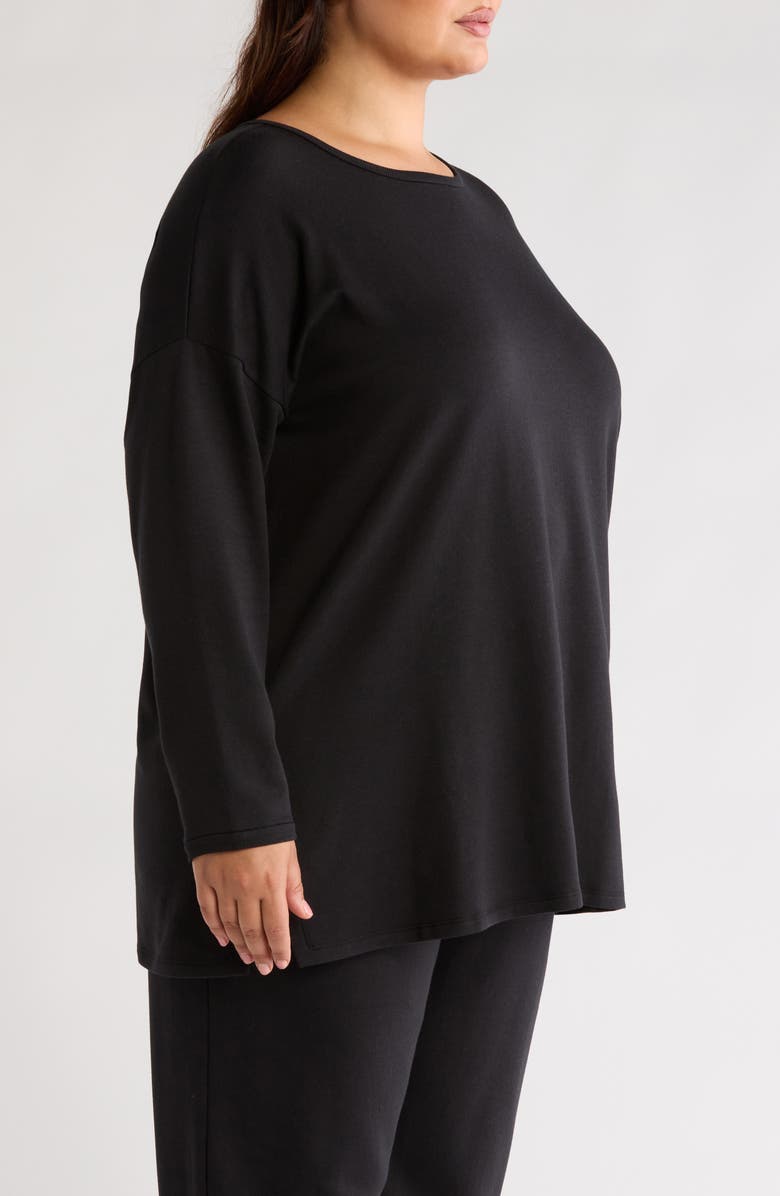 Eileen Fisher Crewneck Long Sleeve Longline Top, Alternate, color,