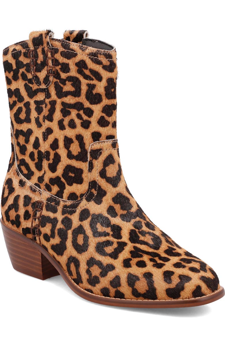 MIA Limited Edition Lauryn Genuine Calf Hair Bootie, Main, color, Leopard Print
