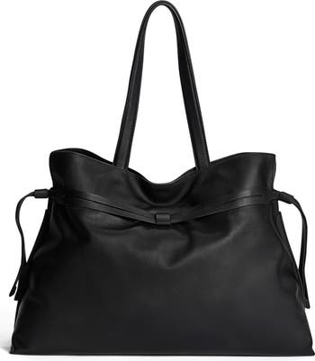 Large Poppy Drawstring Leather Crossbody Bag