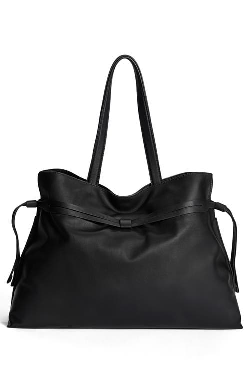 Sam Edelman Large Poppy Drawstring Leather Crossbody Bag In Black