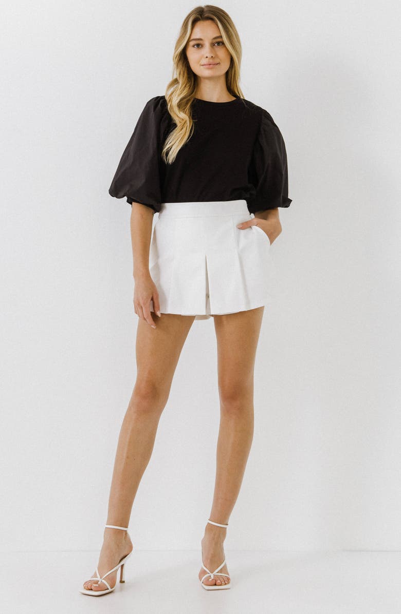 English Factory Mix Media Cotton Top, Alternate, color, 