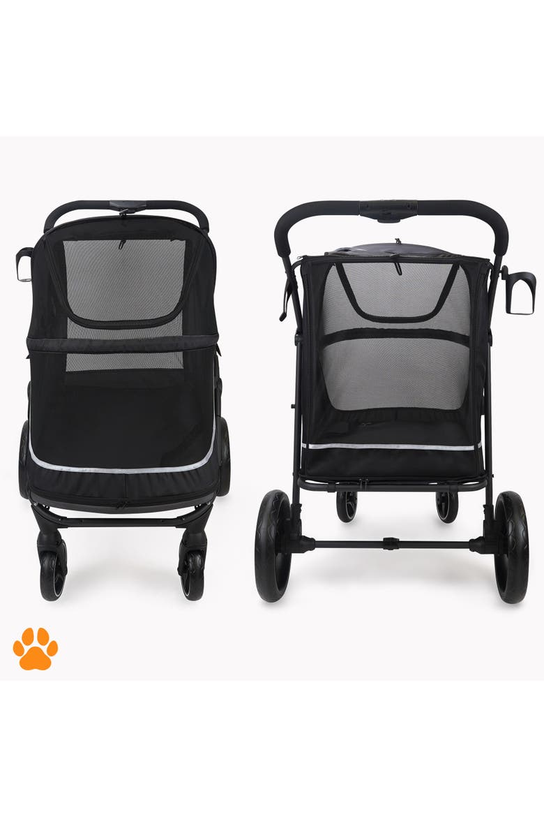 CHAMP Big Raincover Pet Stroller, 110 Pound Capacity, Alternate, color, Black
